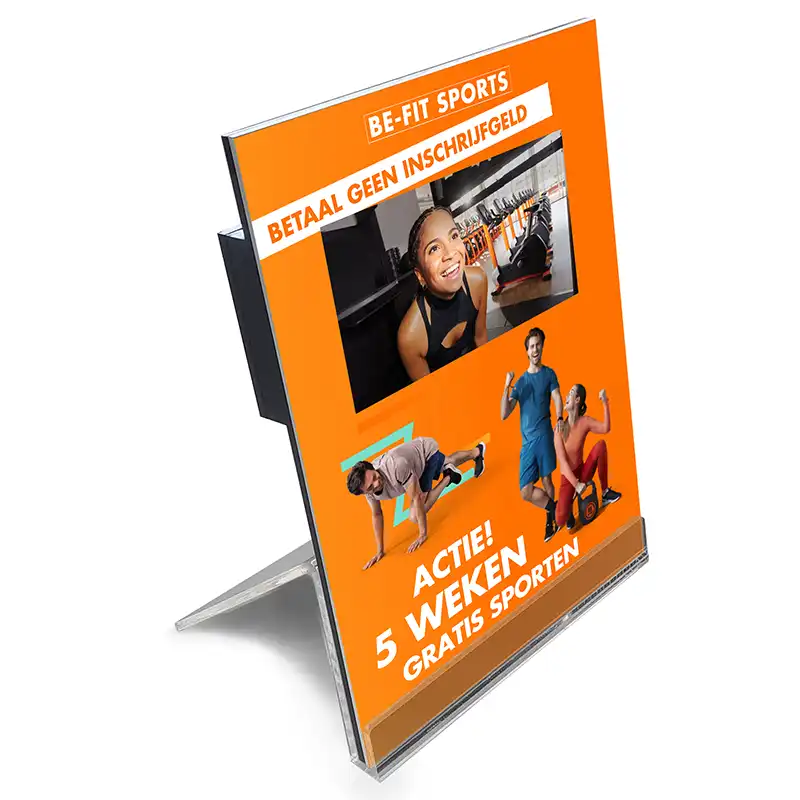 A4 formaat POS Display plexiglas met 7 inch scherm